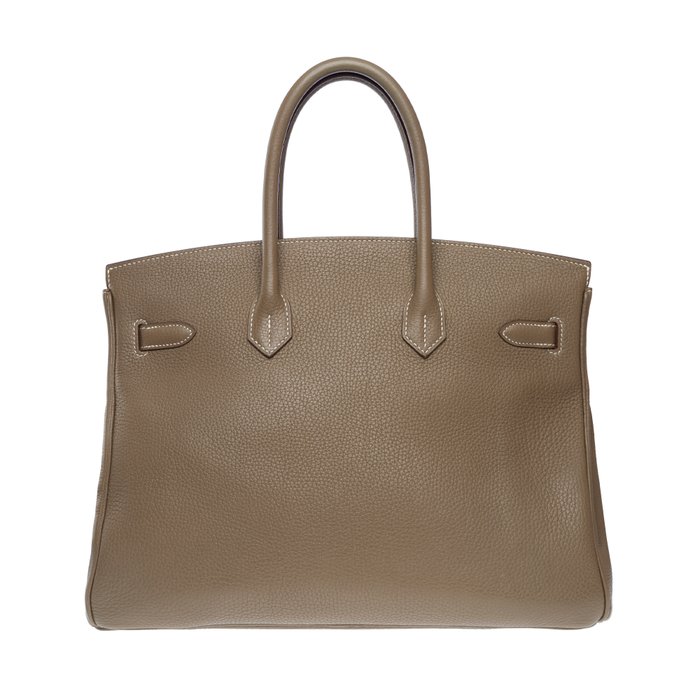 Hermès - Hermès Birkin 35 handbag in Etoupe Togo leather, GHW - Håndtaske