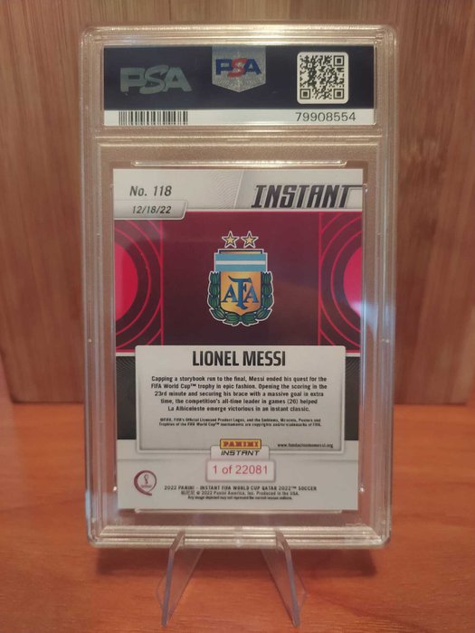 2022 Panini Instant World Cup Lionel Messi #118 PSA 9 Graded card