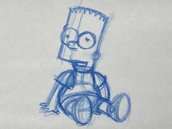 The Simpsons - 1 Original animationstegning af Bart Simpson