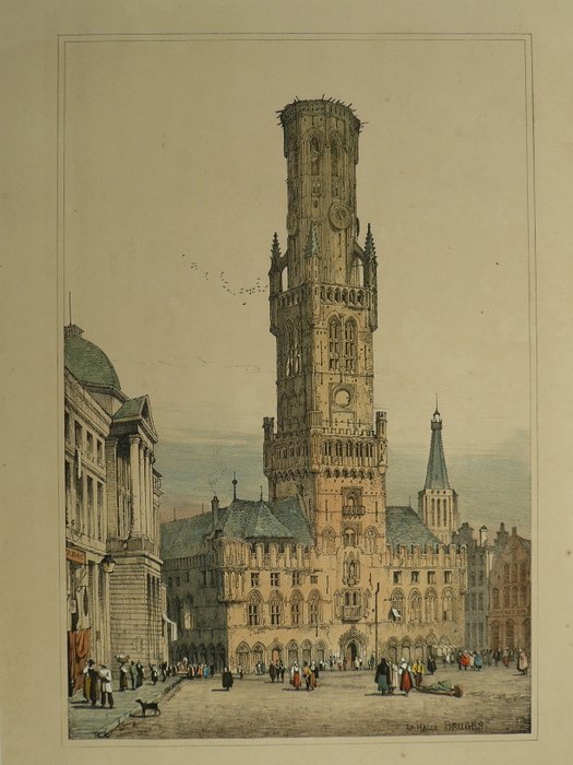 Belgien - Brugge; Samuel Prout - La Halle Bruges - 1821-1850