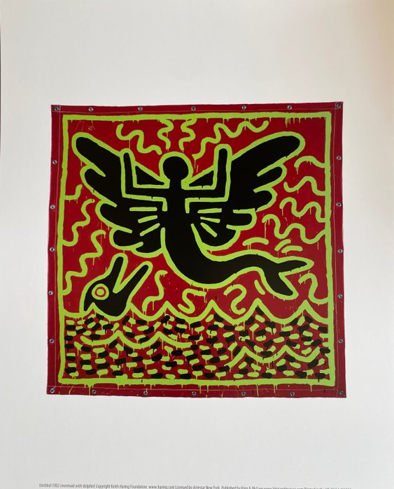 Keith Haring (after) - (1958-1990) Untitled 1982 ( mermaid with dolphin) Licensed by Artestar New York