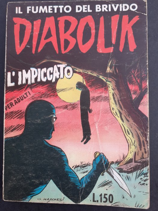 Diabolik n. 10 - Prima serie Sodip ristampa opaca:  L' Impiccato - 1 Comic - Genoptryk - 1964