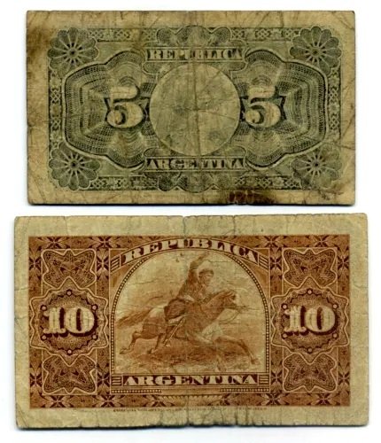 Argentina - 5 and 10 Centavos 1890- 1891 - Pick 209 and 210  (Ingen mindstepris)