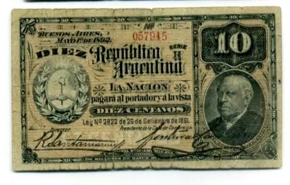 Argentina - 5 and 10 Centavos 1890- 1891 - Pick 209 and 210  (Ingen mindstepris)