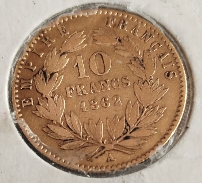 Frankrig Napoléon III (1852-1870) 10 Francs 1862 A-Paris