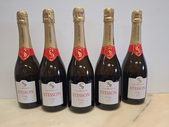 2012 Stesson, Champagne Stesson Vintage - Champagne Brut - 5 Flasker (0,75 L)