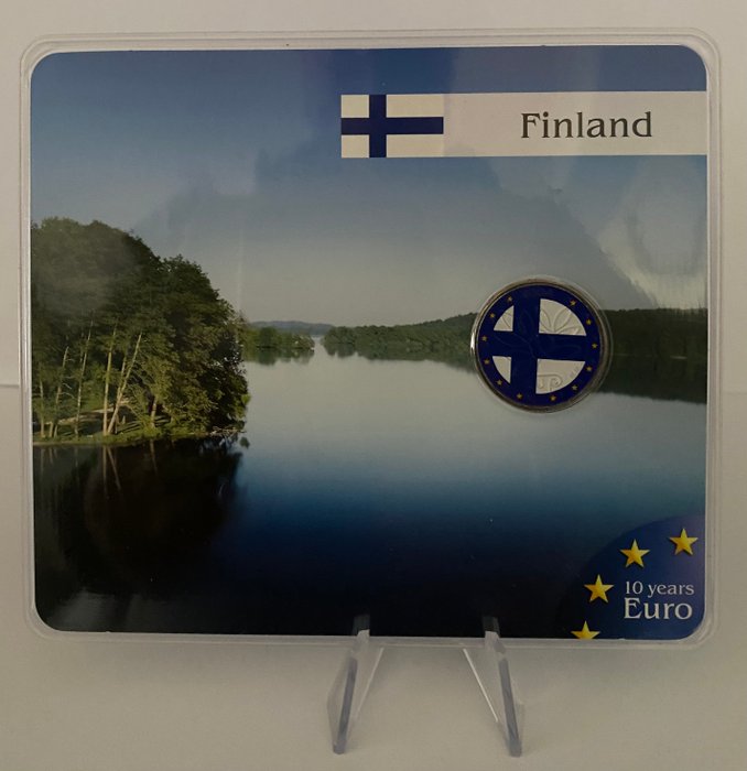 Finland. 2 Euro 2004 "Enlargement of the EU" - in unofficial coincard and colored coin by a private company  (Ingen mindstepris)