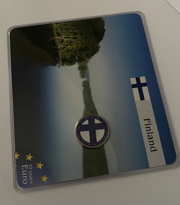 Finland. 2 Euro 2004 "Enlargement of the EU" - in unofficial coincard and colored coin by a private company  (Ingen mindstepris)