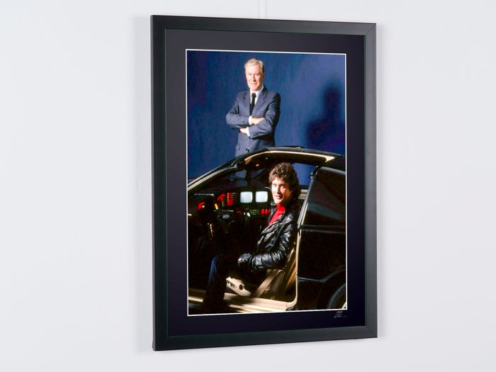 Knight Rider - Classic TV - David Hasselhoff as Michael Knight  Edward Mulhare - Fine Art Photography - Luxury Wooden Framed 70X50 cm - Limited Edition Nr 02 of 30 - Serial ID 16879 - Original Certificate (COA), Hologram Logo Editor and QR Code - 100% New items.