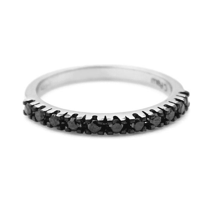 Ingen mindstepris - Ring - 18 kraat Hvidguld -  0.30ct. tw. Diamant (Farvebehandlet)