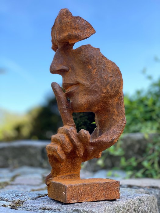 Skulptur, Tuinbeeld "stilte" - 30 cm - Støbejern