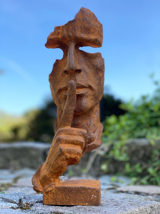 Skulptur, Tuinbeeld "stilte" - 30 cm - Støbejern