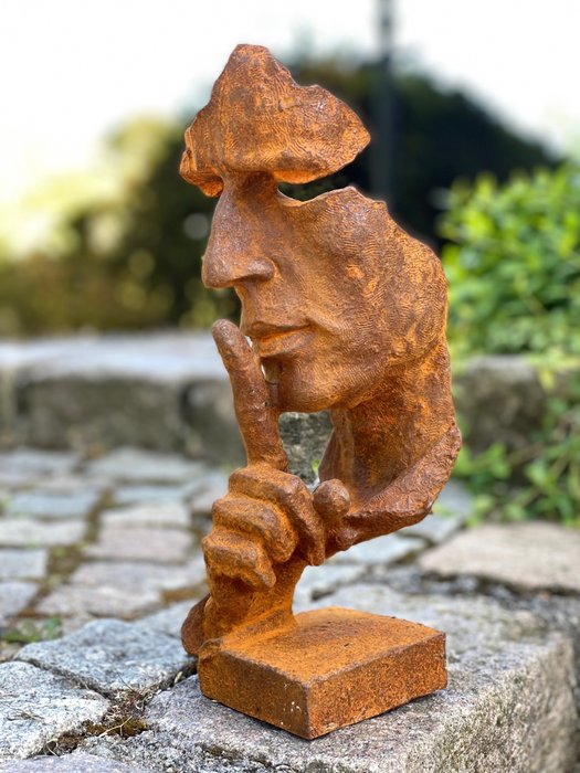 Skulptur, Tuinbeeld "stilte" - 30 cm - Støbejern