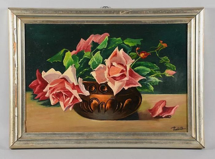 Kurt Pomblitz (1924) - Rosen in der kupferschale  - NO RESERVE