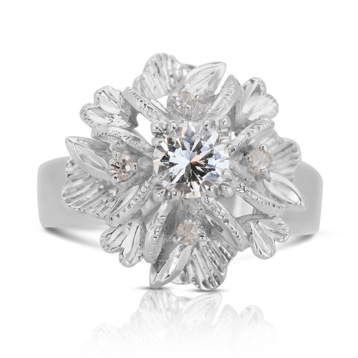 Ring - 18 kraat Hvidguld -  0.35ct. tw. Diamant (Natur)