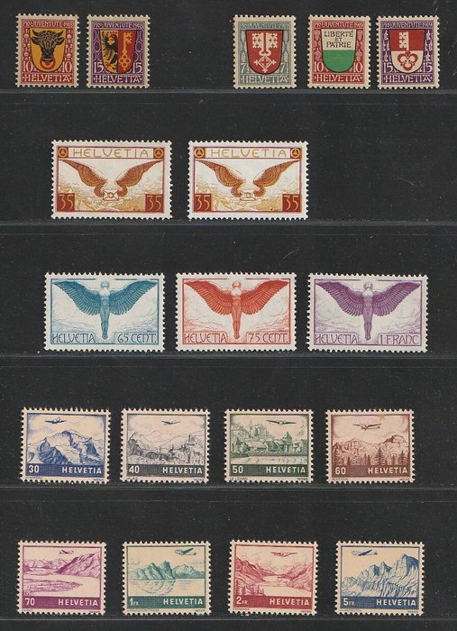 Schweiz 1918/1949 - Bedre sæt og værdier - Michel 143/144 149/151 189/191x 233x 233z 387/394