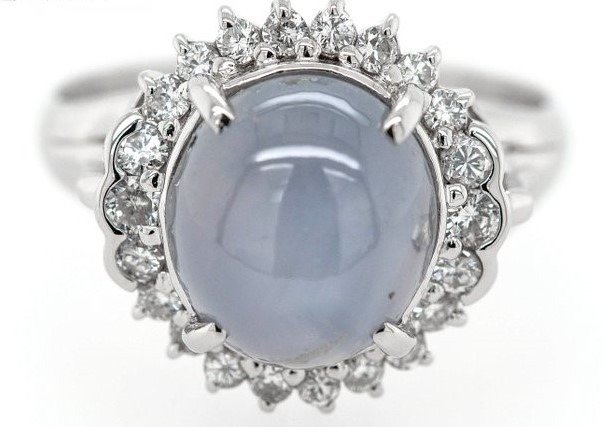 Ring Platin -  890ct tw Stjernesafir - Diamant