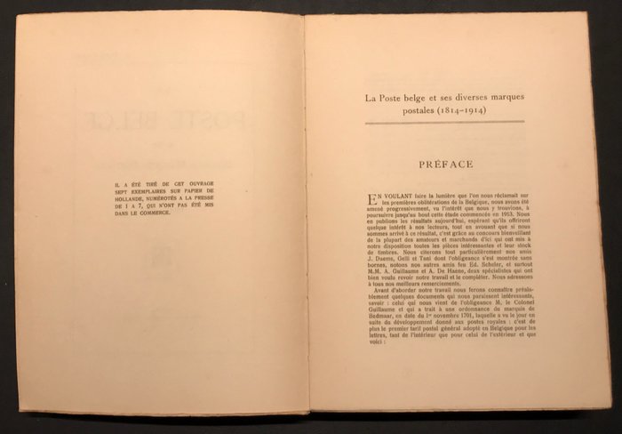 Litteratur 1814/1914 - Klassisk studie "La Poste Belge et ses Diverses Marques Postales" inc. Fotoplader - L. Hanciau - 500 p. - ZELDZAAM referentiewerk - NIEUWSTAAT