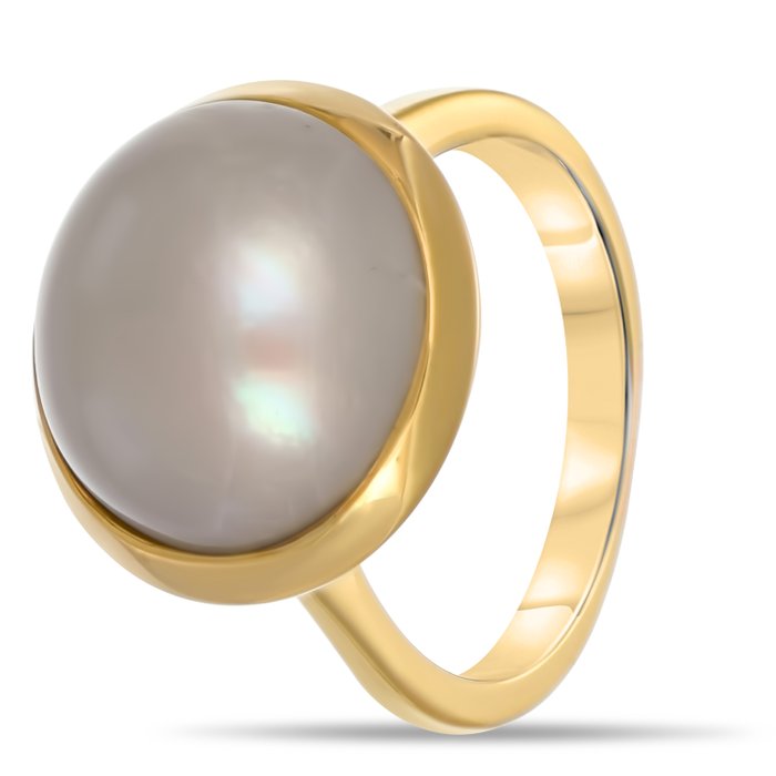 Ring - 18 kraat Gulguld - Perle