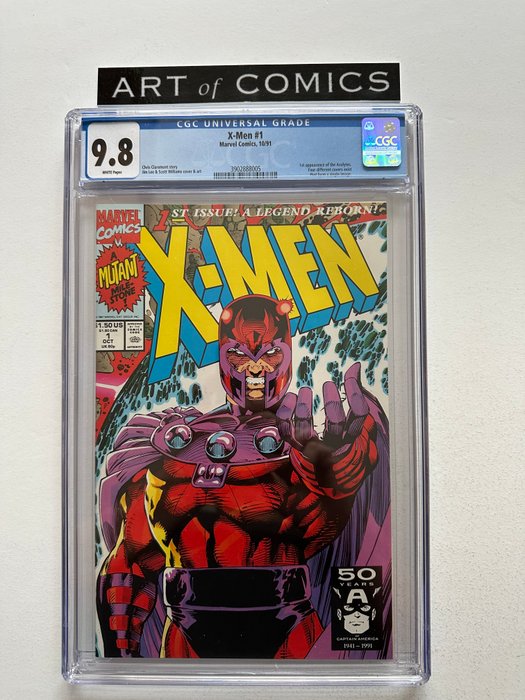 X-Men #1 - 1st Appearance Of The Acolytes - Cover "D" - CGC Graded 98! - Extremely High Grade!! - White Pages! - 1 Graded comic - Første udgave - 1991