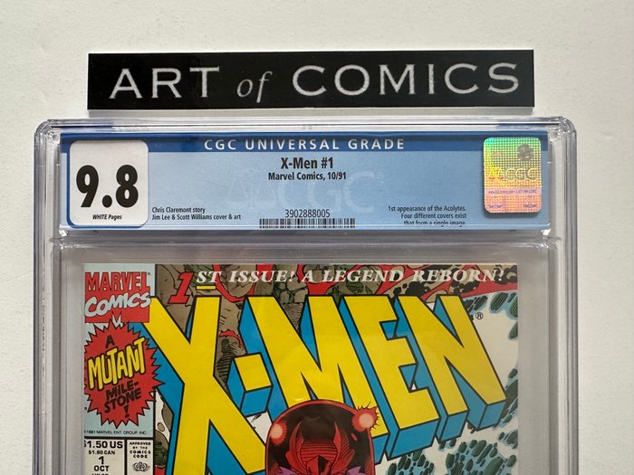 X-Men #1 - 1st Appearance Of The Acolytes - Cover "D" - CGC Graded 98! - Extremely High Grade!! - White Pages! - 1 Graded comic - Første udgave - 1991