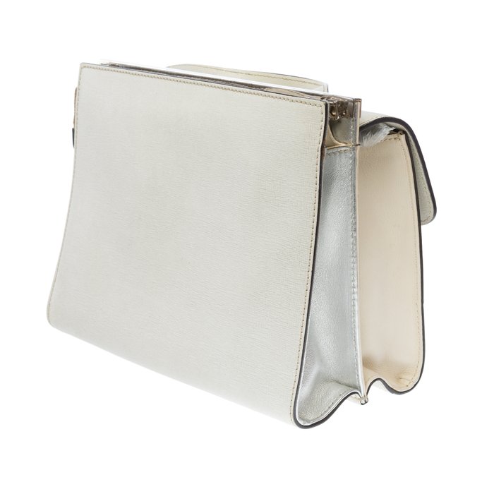 Fendi - Sac​ ​“Demi​ ​Jour”​ ​charmant​ ​en​ ​cuir​ ​bicolore​ ​blanc​ ​cassé​ ​et​ ​argent - Håndtaske