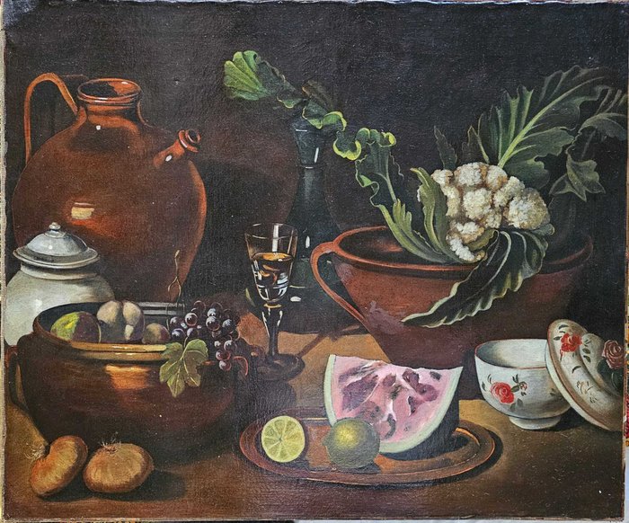 Luis Meléndes (1716-1780) Follower of - A bodegon or kitchen stillive