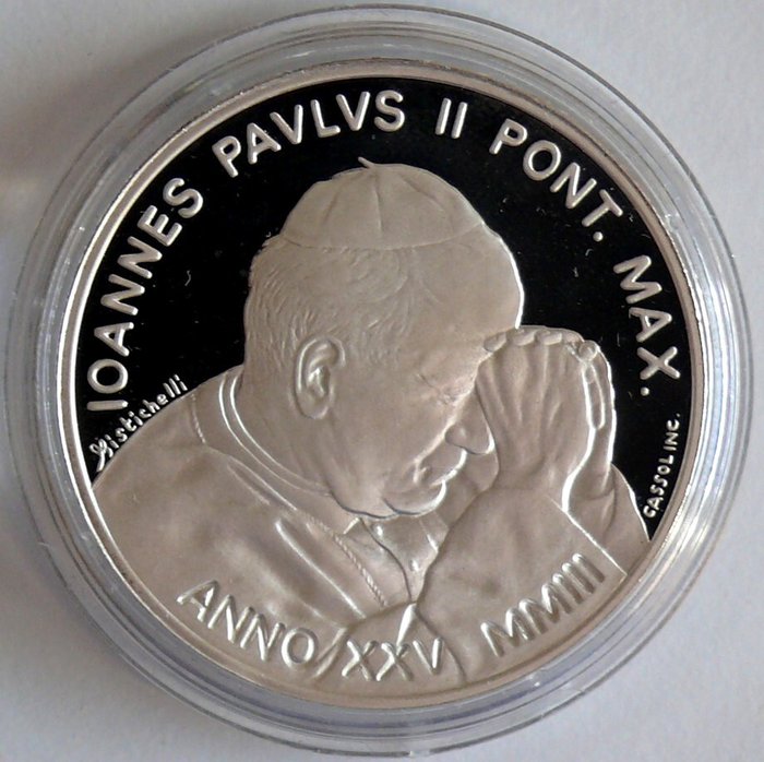 Vatikanstaten. 10 Euro 2003 "25 Jahre Pontifikat Johannes Paul II" Proof  (Ingen mindstepris)