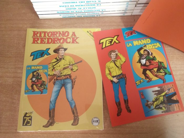 Tex nn. 701/754 - Sequenza cpl dal 701 al 754 prima ed. + manifesto e adesivo allegati al n. 704 + minicopertina - 54 Comic - Første udgave - 2014/2023