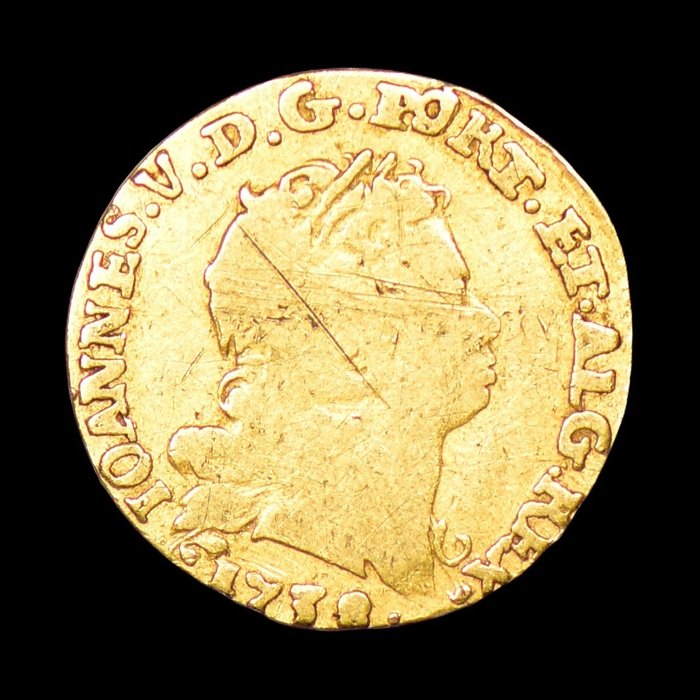 Portugal D João V (1706-1750) Meio Escudo (800 Reis) 1738 - Lisboa - Escassa