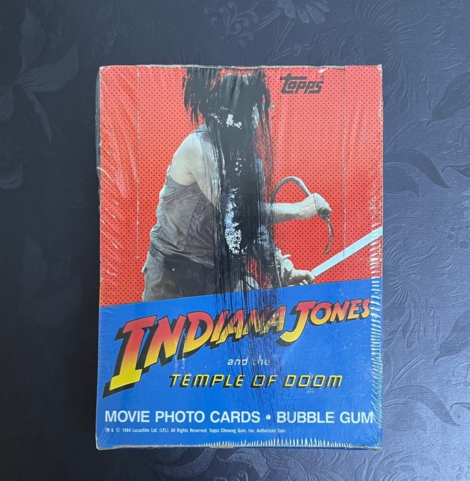 Topps - 1 Box - Indiana Jones Temple of Doom - 1984 - Complete Original Vintage Hobby Box - 36 Wax Packs