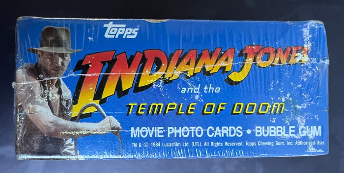 Topps - 1 Box - Indiana Jones Temple of Doom - 1984 - Complete Original Vintage Hobby Box - 36 Wax Packs