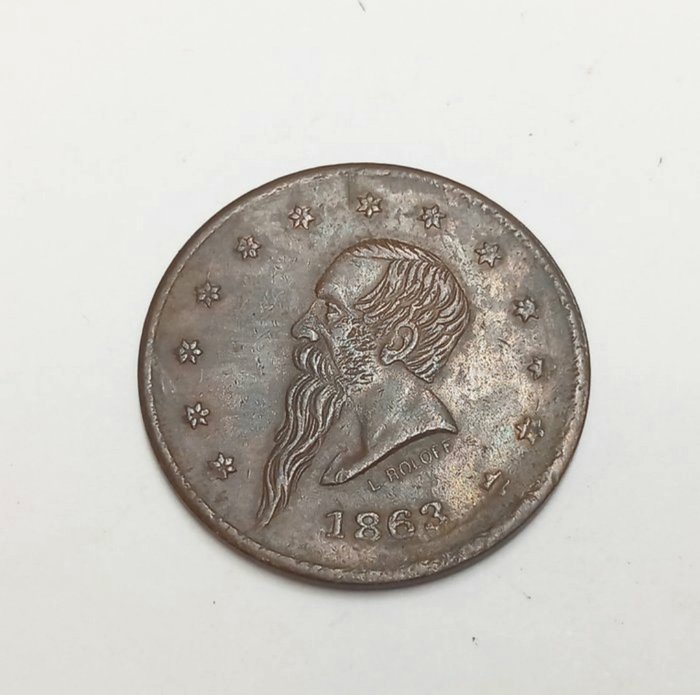 Förenta staterna US Civil War - Gustavus Lindenmueller One Cent Token 1863  (Ingen mindstepris)