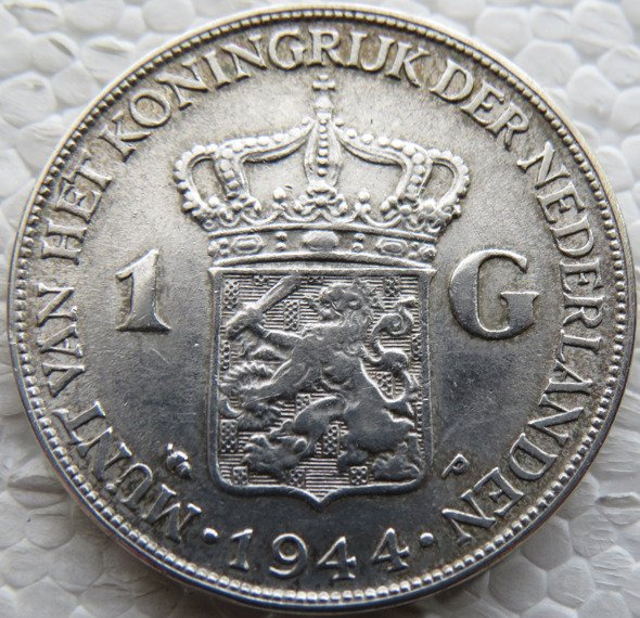 Holland Wilhelmina (1890-1948) 1 Gulden 1944  (Ingen mindstepris)