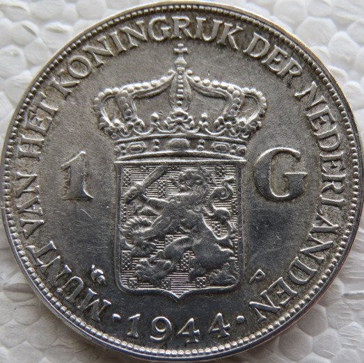 Holland Wilhelmina (1890-1948) 1 Gulden 1944  (Ingen mindstepris)