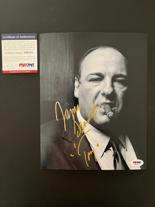 The Sopranos - James Gandolfni (+) as Tony - Signed in Person - with PSA/DNA Certificate - Autograph photo - No Reserve!