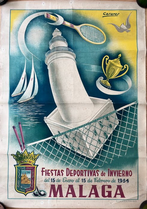 Anonymous - FIESTA DEPORTIVAS DE INVIERNO MALAGA-1954- LITOGRAFIA - 1950‹erne