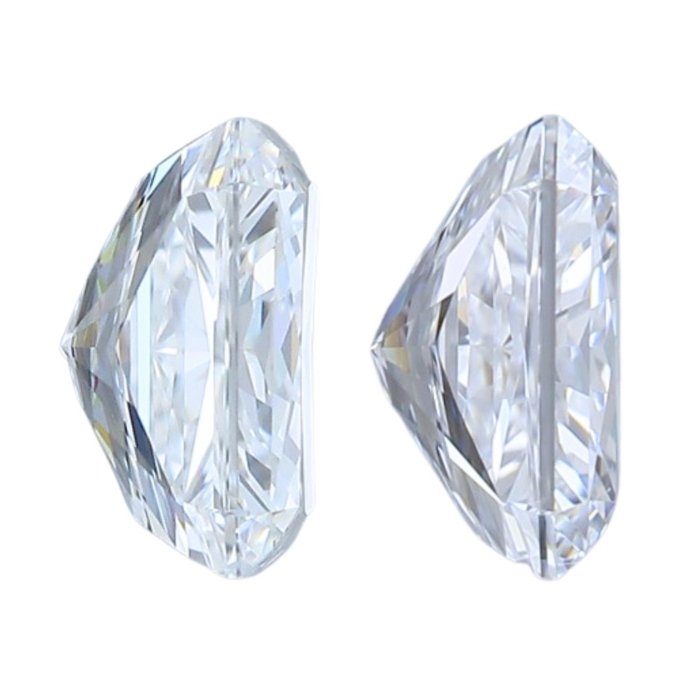 2 pcs Diamant  (Natur)  - 1.00 ct - Radiant - D (farveløs), F - VVS2 - Gemological Institute of America (GIA)