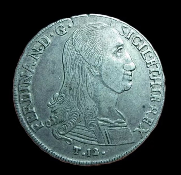 Italien, Kongeriget af Sicilien. Ferdinand 3. af Borbone (1759-1816). 12 Tarì 1797