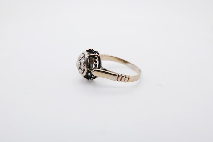 Ring - 19,2 kt. Hvidguld Diamant (Natur)