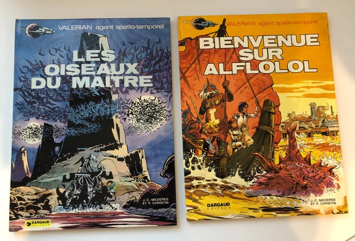 Valerian et Laureline T4 + T5 - Bienvenue sur Alflolol + Les Oiseaux du maitre - 2x C - 2 Album - Første udgave - 1972/1973