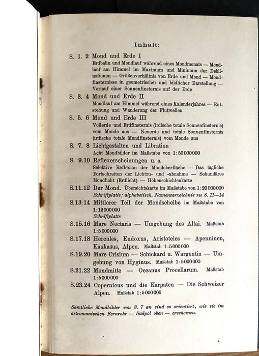 Ernst Debes - Kleiner Mondatlas in 37 Einzeldarstellungen zur Weltstellung Physik und Topographie  - 1910