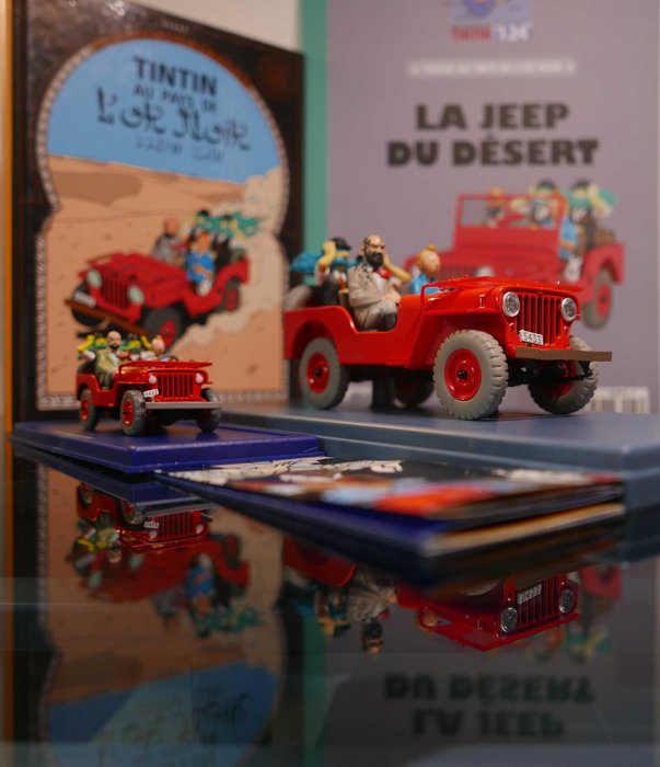 Tintin - 2 - Album : Tintin au Pays de l'Or Noir  - La Jeep Willis MB - échelle 1/24e + 1/43e (mint)