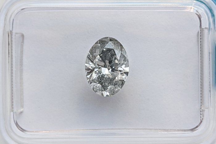 Ingen mindstepris - 1 pcs Diamant  (Natur)  - 1.01 ct - Oval - G - I1 - International Gemological Institute (IGI)