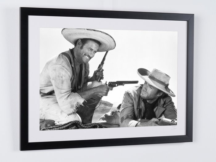 The Good, the Bad and the Ugly (1966) - Clint Eastwood  Eli Wallach - Fine Art Photography - Luxury Wooden Framed 70X50 cm - Limited Edition Nr 06 of 30 - Serial ID 19978 - Original Certificate (COA), Hologram Logo Editor and QR Code - 100% New items.