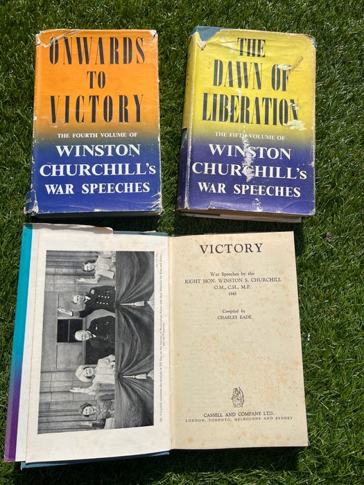 Verenigd Koninkrijk -3x WW2 Edition War Speeches Churchill ''Onwards to Victory'' Victory and - Dawn of Liberation - with dust covers - 1945-1946