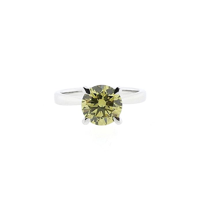 Ring - 18 kraat Hvidguld -  2.06ct. tw. Gul Diamant (Laboratoriedyrket diamant i fancy farver)