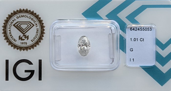 Ingen mindstepris - 1 pcs Diamant  (Natur)  - 101 ct - Oval - G - I1 - International Gemological Institute (IGI)