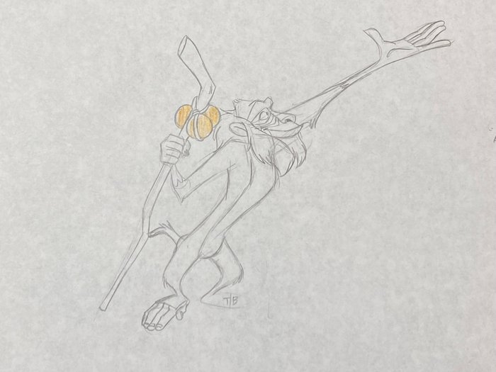 Timon  Pumbaa - 1 Rafiki Animation Drawing (Walt Disney 1995)