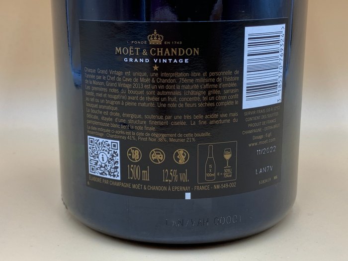 2013 Moët  Chandon, Grand Vintage - Champagne Extra Brut - 1 Magnum (1,5 L)